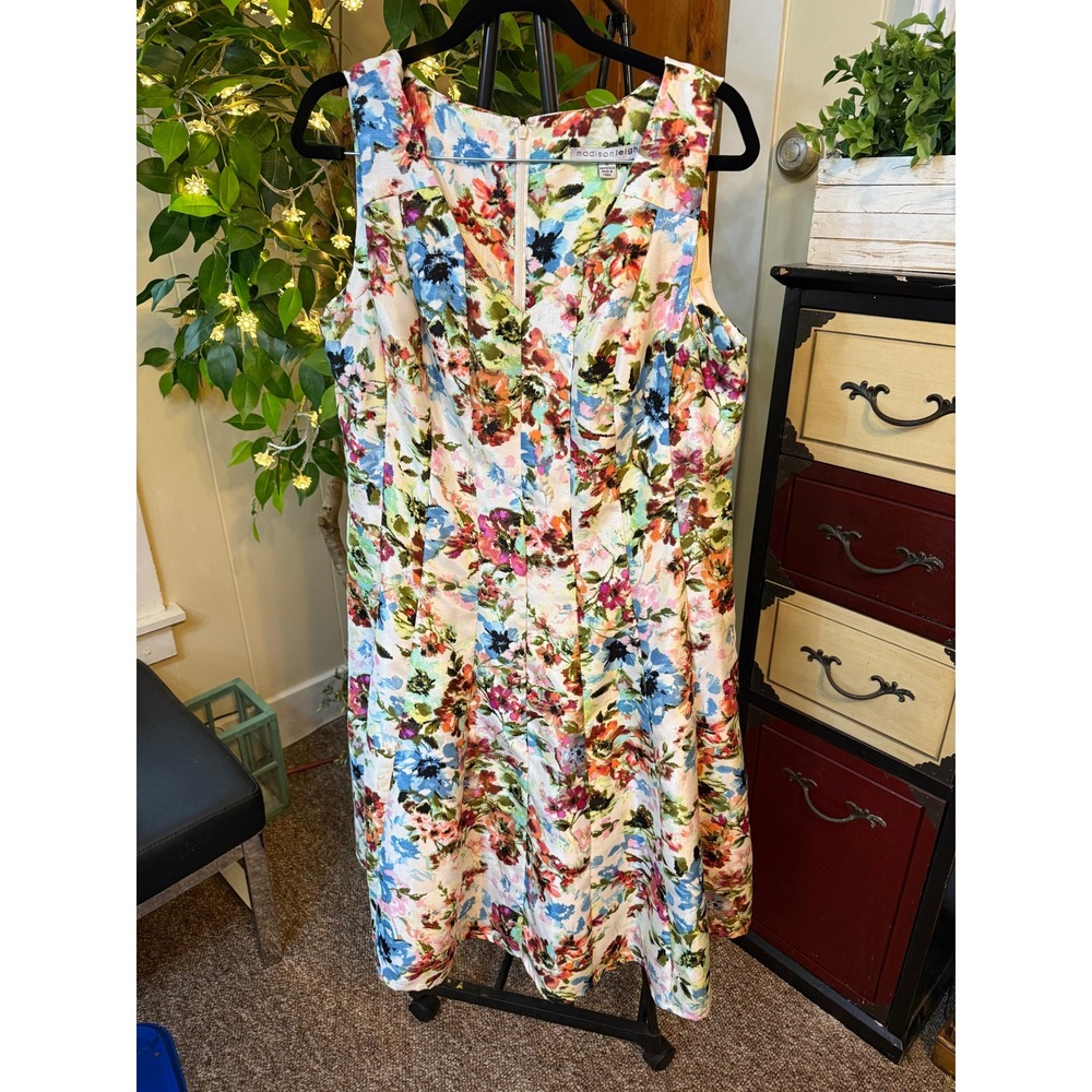 Madison Leigh Floral Midi V-Neck Tank Dress Size 14 | Madison Leigh